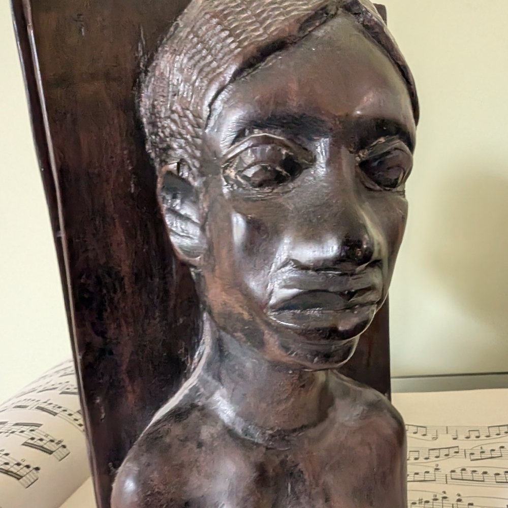 Vintage African Carved Bust Bookends - Picture 8 of 10